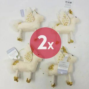8 Target Wondershop White & Gold Pegasus Holiday Christmas Ornament flying